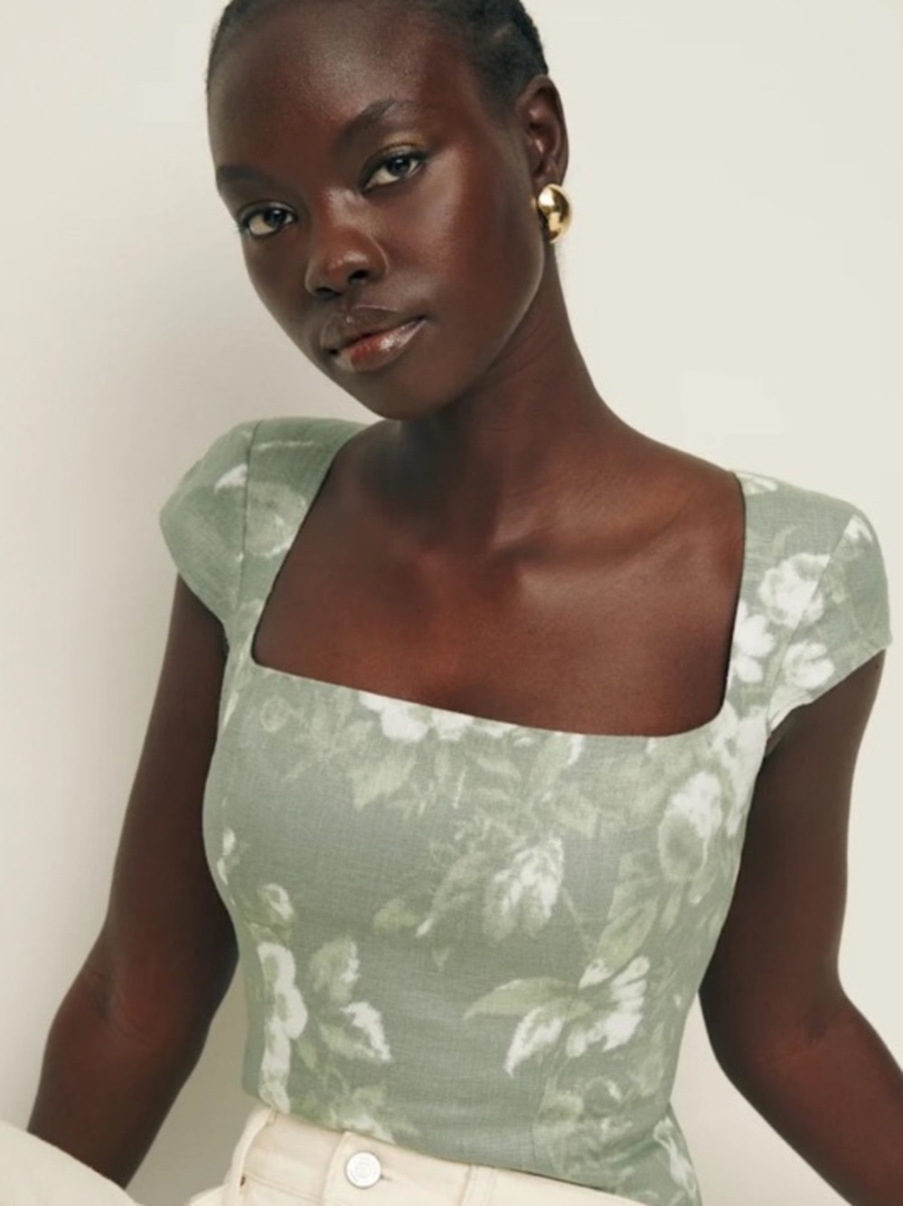 Reformation Cora Linen Top in Vendela